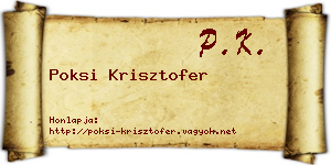 Poksi Krisztofer névjegykártya